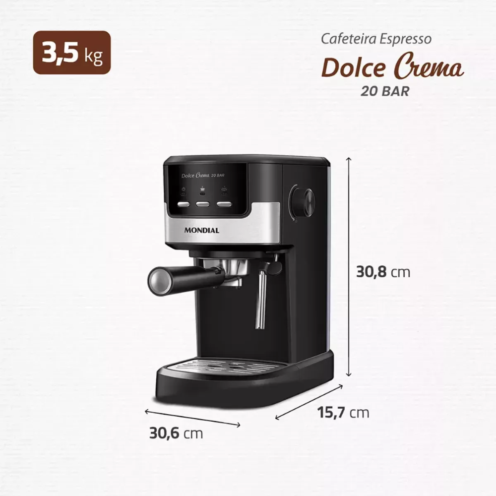 Cafeteira Elétrica Mondial C-20-ec Espresso 20 Bar 1200w Cafeteira Elétrica Mondial C-20-ec Espresso 20 Bar 1200w